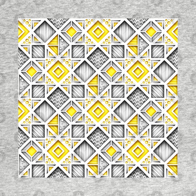 Yellow and Gray Geometric Pattern by lissantee